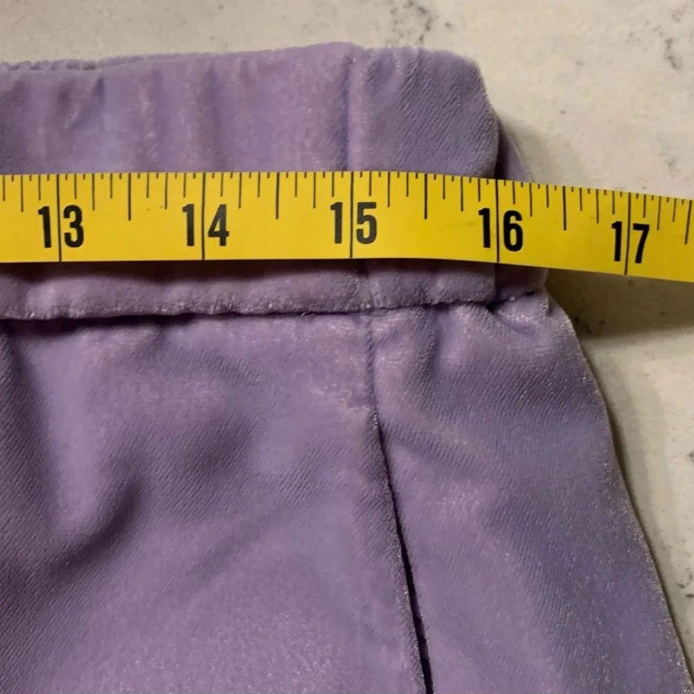 J Crew H2657 NWT Lavender Velvet Peplum Mini Casual Skirt Light Thistle - M - Picture 10 of 11